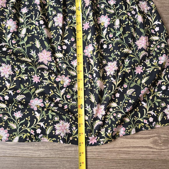 Joie Dress Womens L Black Floral Smocked Maxi Tie Shoulder Cottage Boho Prairie - Picture 7 of 7